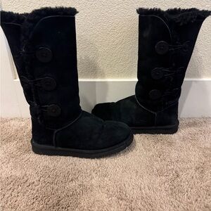 UGG Black Buttoned Winter Boots